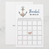 Papier Fête des mariées Ancre nautique Bingo (Devant / Derrière)