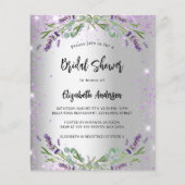 Papier Fête des mariées argent lavande invitation budgéta (Devant)