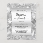 Papier Fête des mariées argent moderne budget invitation (Devant)