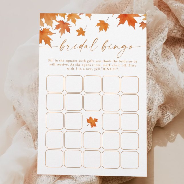 Papier Fête des mariées Automne Jeu de Bingo (Créateur téléchargé)
