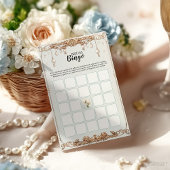 Papier Fête des mariées Bingo Game Card Perles Prosecco