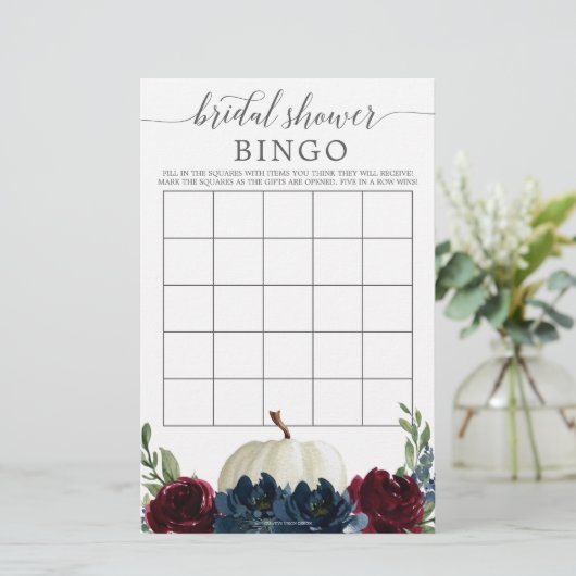 Papier Fête des mariées Bingo Jeu Citrouille de la marine (Debout devant)