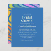 Papier Fête des mariées bleue Super rétro Abstraite (Devant / Derrière)