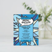 Papier Fête des mariées Budget Comic Book Blue Invitation (Debout devant)