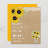 Papier FÊTE DES MARIÉES BUDGET Invitation Rustic Tourneso (Devant / Derrière)