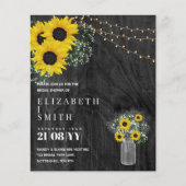 Papier FÊTE DES MARIÉES BUDGET Invitation Rustic Tourneso (Devant)