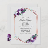 Papier Fête des mariées Budget Purple Floral Script Moder (Devant / Derrière)