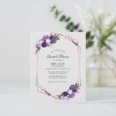 Papier Fête des mariées Budget Purple Floral Script Moder (Debout devant)