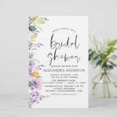 Papier Fête des mariées Budget Purple Green Invitation (Debout devant)