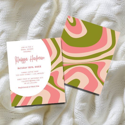 Papier Fête des mariées Budget rose et vert courbe