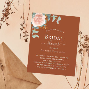 Papier Fête des mariées budget rose or fleuri brûlé orang