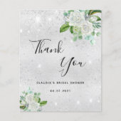 Papier Fête des mariées budgétaire argent blanc Merci flo (Devant)