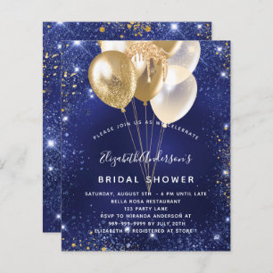 Papier Fête des mariées budgétaire ballons bleu marine or