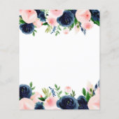 Papier Fête des mariées budgétaire Blue Rose Floral Invit (Dos)