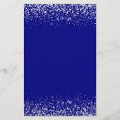 Papier Fête des mariées budgétaire Blue Silver Invitation (Dos)