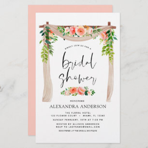 Papier Fête des mariées budgétaire Coral Peach Floral Inv