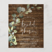 Papier Fête des mariées budgétaire Invitation bois rustiq (Devant)
