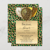 Papier Fête des mariées budgétaire léopard vert émeraude  (Devant / Derrière)