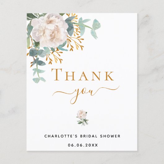 Papier FÊTE DES MARIÉES BUDGÉTAIRE Merci à l'eucalyptus (Devant)