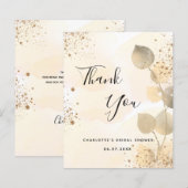 Papier Fête des mariées budgétaire or eucalyptus merci (Devant / Derrière)