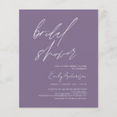 Papier Fête des mariées budgétaire Purple Boho Invitation (Devant)