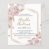 Papier Fête des mariées budgétaire rose floral, Gold Invi (Devant)