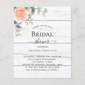 Papier Fête des mariées budgétaire rose or floral bois bl (Devant)