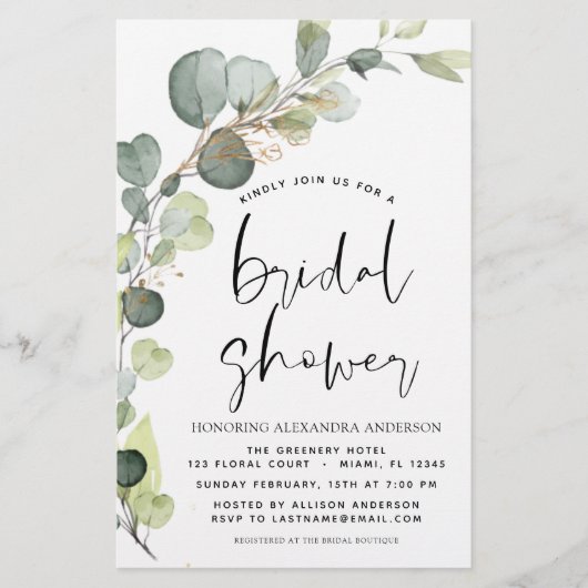 Papier Fête des mariées budgétaire Rustique Eucalyptus In (Devant)