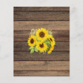 Papier Fête des mariées budgétaire Tournesol Invitation r (Dos)