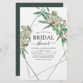 Papier Fête des mariées budgétaire verte Magnolia Invitat (Devant / Derrière)