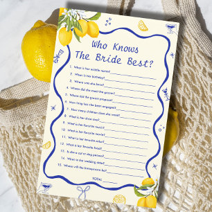 Papier Fête des mariées Citron Bleu Qui Connaît Mariée Me