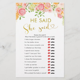 Papier Fête des mariées Citrus De Pamplemousse Il A Dit Q