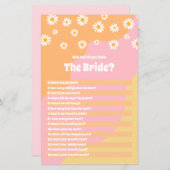 Papier Fête des mariées Connaissez-Vous Bien Le Jeu De Ma (Devant / Derrière)