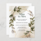 Papier Fête des mariées d'aquarelle d'or couleur verte du (Devant / Derrière)