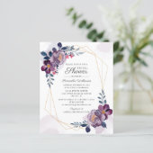 Papier Fête des mariées d'aquarelle fleurie violet budgét (Debout devant)