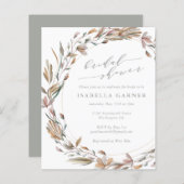 Papier Fête des mariées d'aquarelle florale rustique (Devant / Derrière)