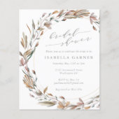 Papier Fête des mariées d'aquarelle florale rustique (Devant)