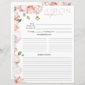 Papier Fête des mariées d'aquarelle rose vif Recette (Devant / Derrière)