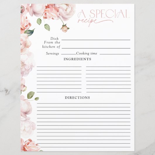 Papier Fête des mariées d'aquarelle rose vif Recette (Devant)