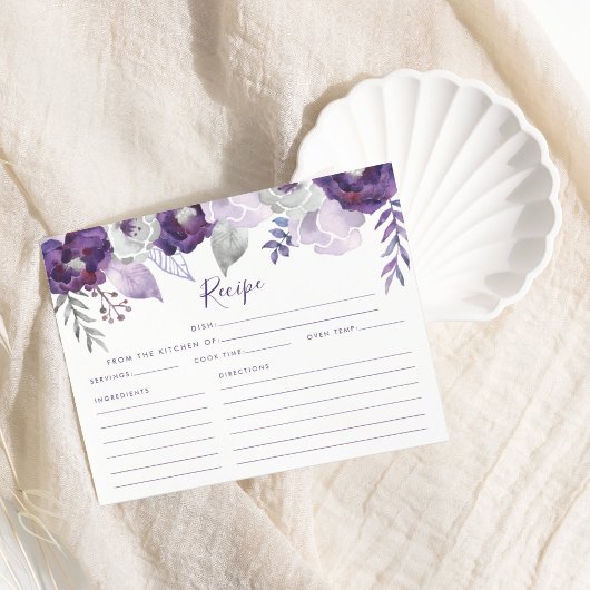 Papier Fête des mariées d'aquarelle violet et argent Rece