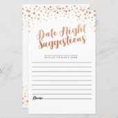 Papier Fête des mariées Date Nuit Suggestions Rose Mer Or (Devant / Derrière)