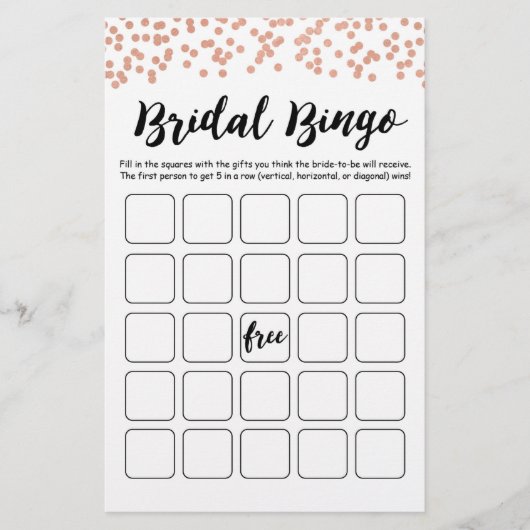 Papier Fête des mariées de bingo nuptiale et jeu de fête  (Devant)