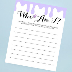 Papier Fête des mariées de crème glacée Lilac "Qui suis-j