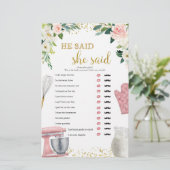 Papier Fête des mariées De Cuisine Il A Dit Elle A Dit Je (Debout devant)