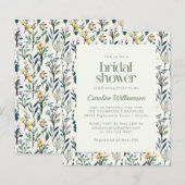 Papier Fête des mariées de Fleur sauvage d'aquarelle Boho (Devant / Derrière)