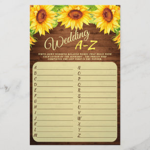 Papier Fête des mariées de fleurs de tournesol de bois Je