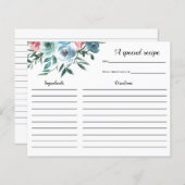 Papier Fête des mariées de fleurs rose et bleu Recette (Devant / Derrière)