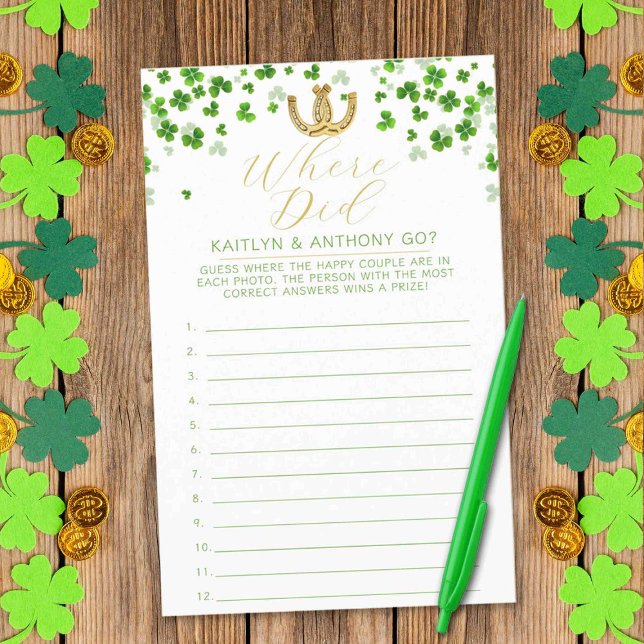 Papier Fête des mariées de la Saint Patrick Où sont-ils a (Créateur téléchargé)