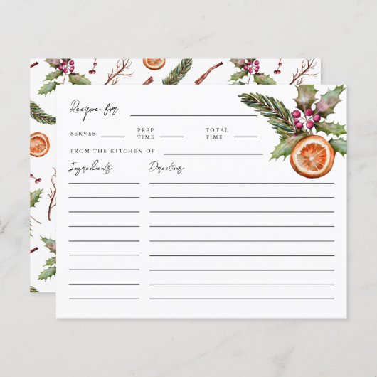 Papier Fête des mariées de Noël Recette (Devant / Derrière)