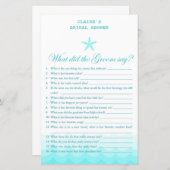 Papier Fête des mariées De Plage Jeu, Nautique, Sirène (Devant / Derrière)